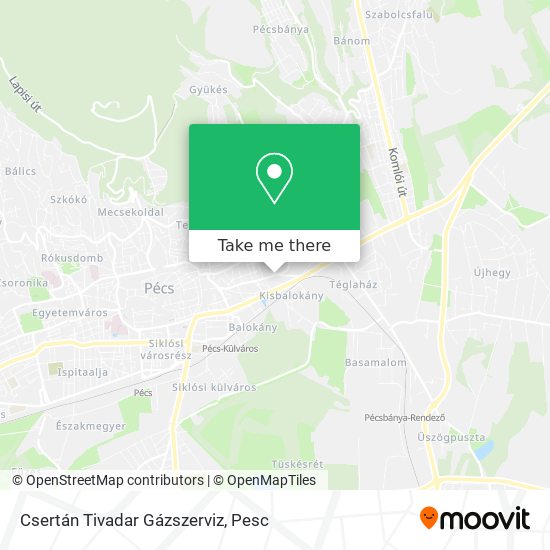 Csertán Tivadar Gázszerviz map