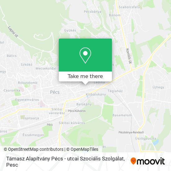 Támasz Alapítvány Pécs - utcai Szociális Szolgálat map