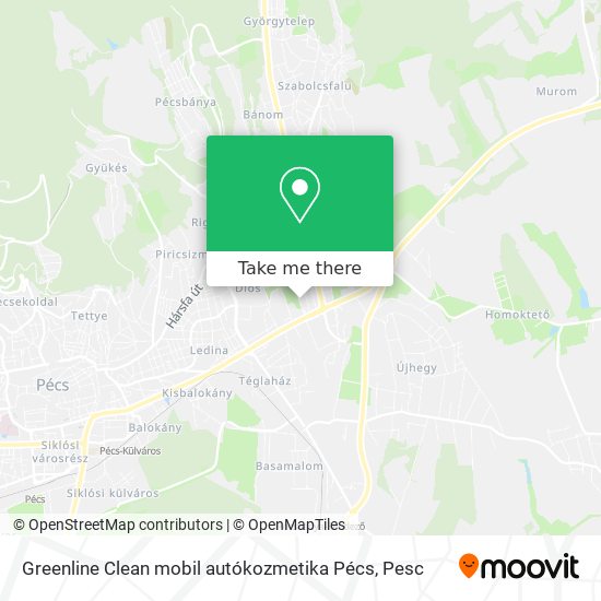 Greenline Clean mobil autókozmetika Pécs map