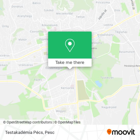 Testakadémia Pécs map