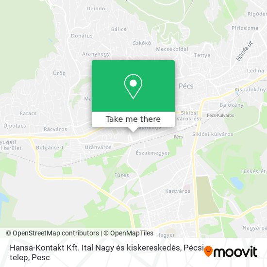 Hansa-Kontakt Kft. Ital Nagy és kiskereskedés, Pécsi telep map