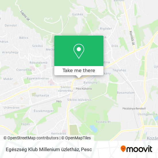 Egészség Klub Millenium üzletház map