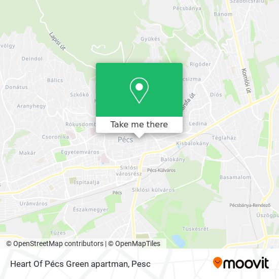 Heart Of Pécs Green apartman map