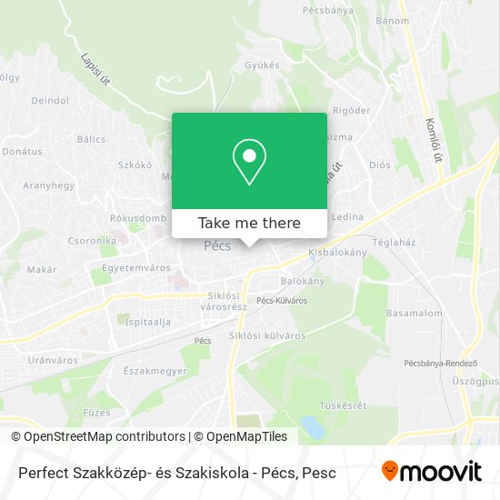 Perfect Szakközép- és Szakiskola - Pécs map