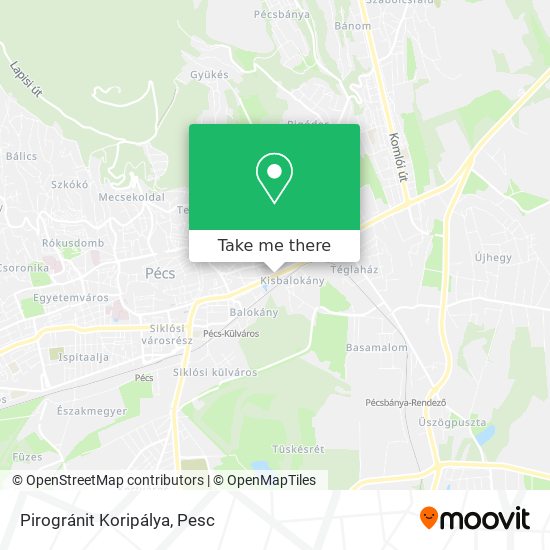 Pirogránit Koripálya map