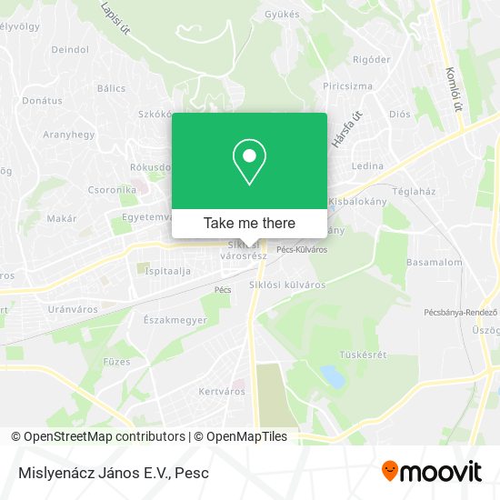 Mislyenácz János E.V. map