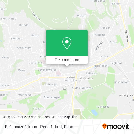 Reál használtruha - Pécs 1. bolt map