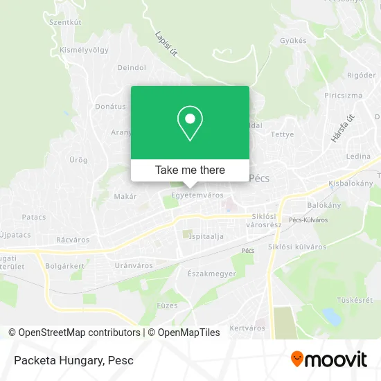 Packeta Hungary map