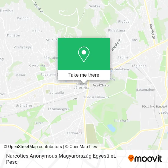 Narcotics Anonymous Magyarország Egyesület map