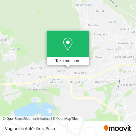 Vogronics Autóklíma map