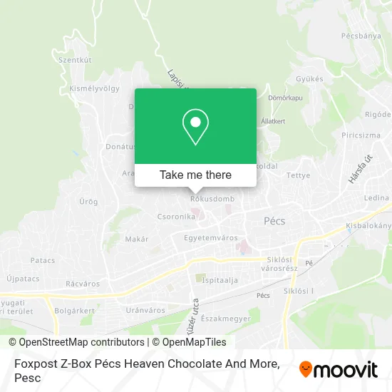 Foxpost Z-Box Pécs Heaven Chocolate And More map