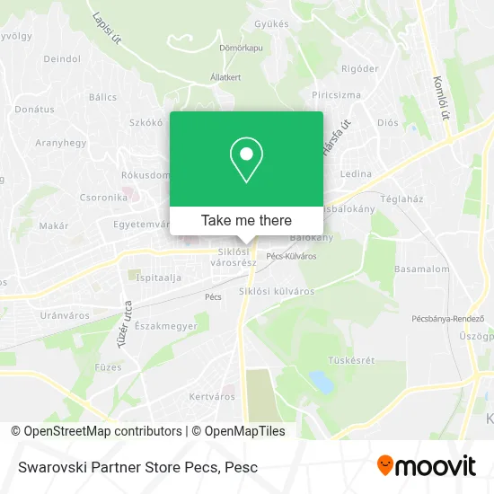 Swarovski Partner Store Pecs map