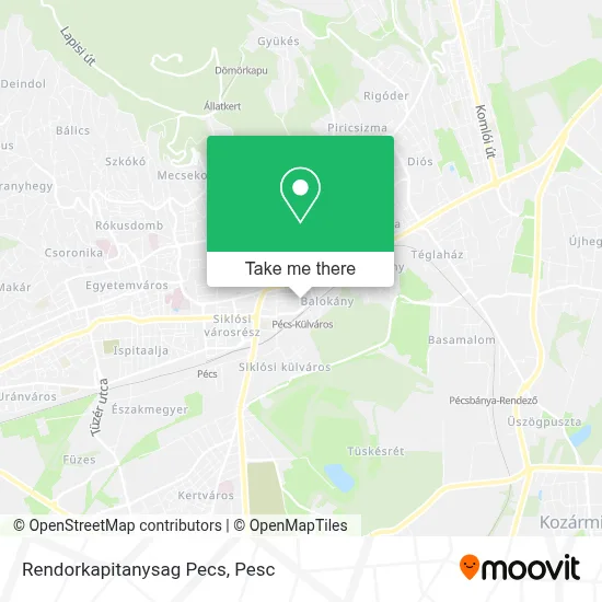 Rendorkapitanysag Pecs map