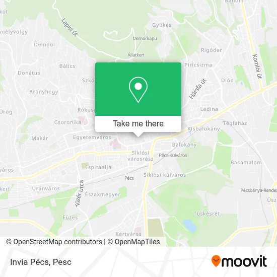 Invia Pécs map