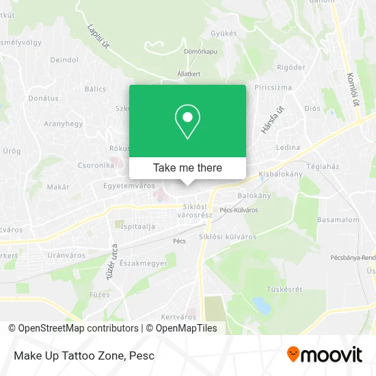 Make Up Tattoo Zone map