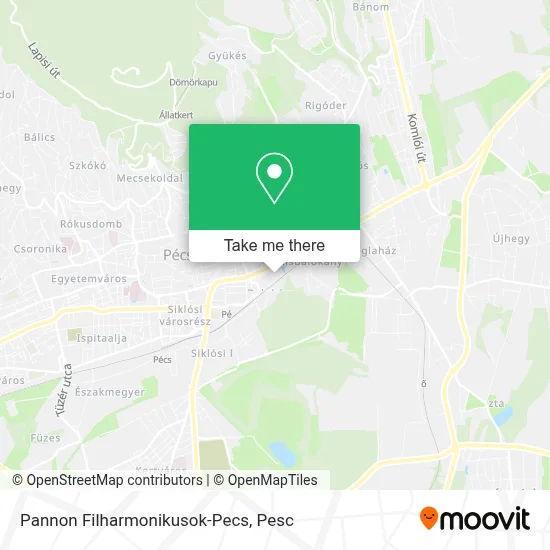 Pannon Filharmonikusok-Pecs map