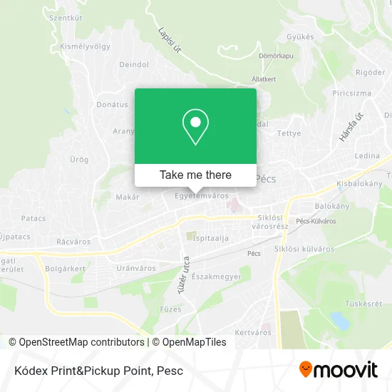 Kódex Print&Pickup Point map