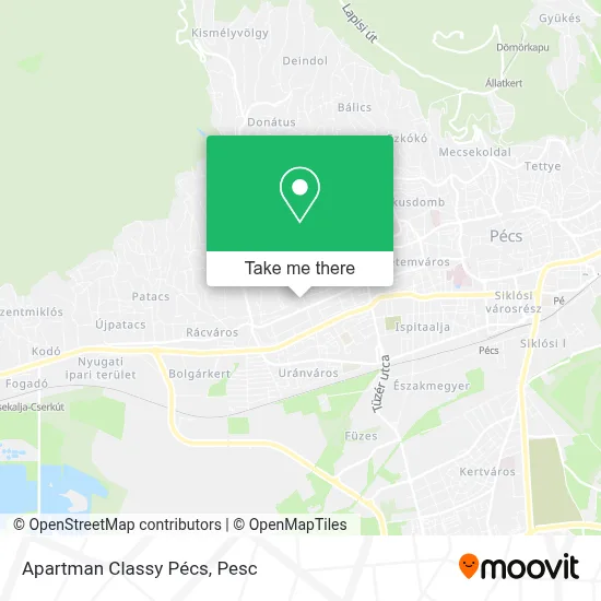 Apartman Classy Pécs map