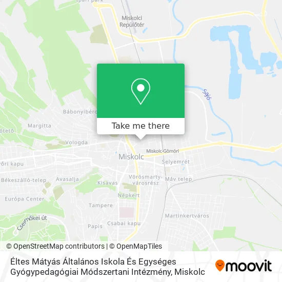 Éltes Mátyás Általános Iskola És Egységes Gyógypedagógiai Módszertani Intézmény map