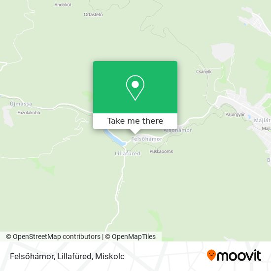 Felsőhámor, Lillafüred map