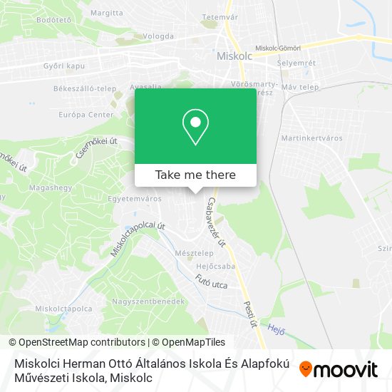 Miskolci Herman Ottó Általános Iskola És Alapfokú Művészeti Iskola map