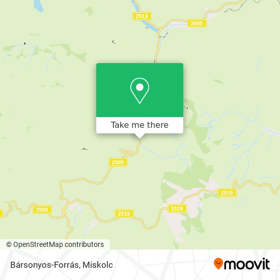 Bársonyos-Forrás map