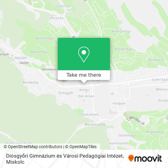 Diósgyőri Gimnázium és Városi Pedagógiai Intézet map