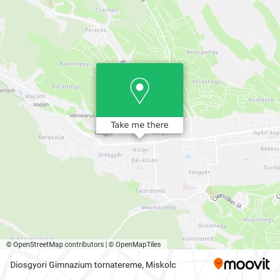 Diosgyori Gimnazium tornatereme map