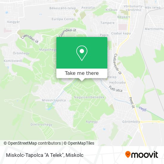 Miskolc-Tapolca "A Telek" map
