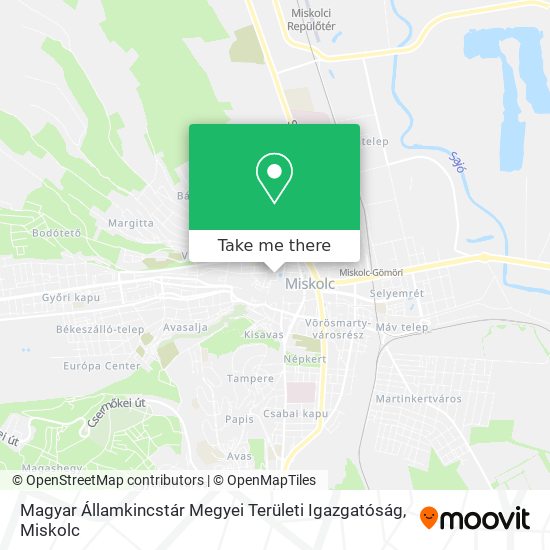 Magyar Államkincstár Megyei Területi Igazgatóság map