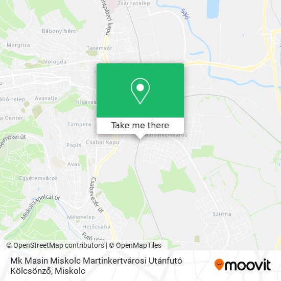 Mk Masin Miskolc Martinkertvárosi Utánfutó Kölcsönző map