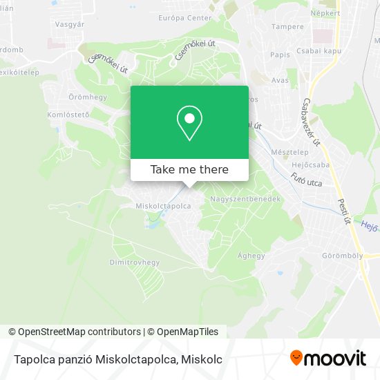 Tapolca panzió Miskolctapolca map