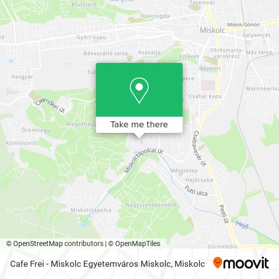 Cafe Frei - Miskolc Egyetemváros Miskolc map