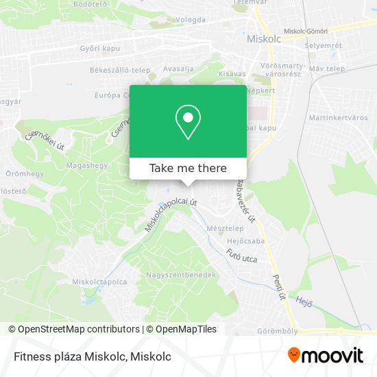 Fitness pláza Miskolc map