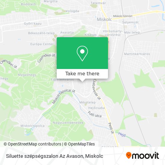 Siluette szépségszalon Az Avason map