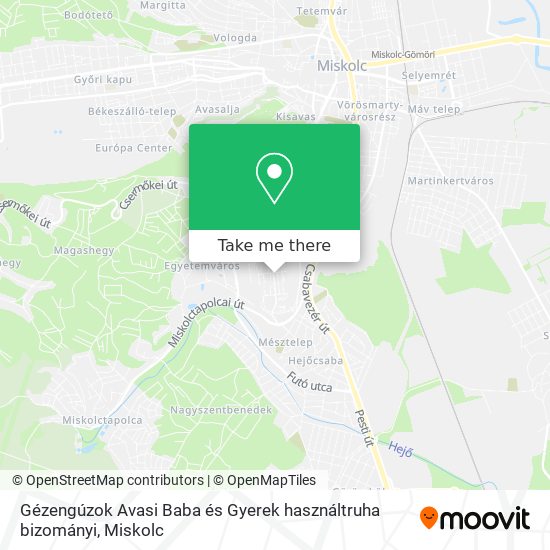 Gézengúzok Avasi Baba és Gyerek használtruha bizományi map