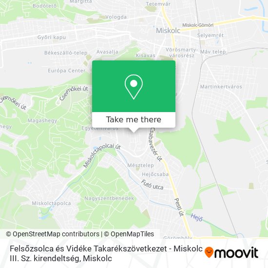 Felsőzsolca és Vidéke Takarékszövetkezet - Miskolc III. Sz. kirendeltség map