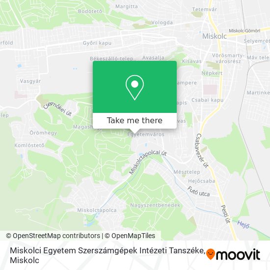 Miskolci Egyetem Szerszámgépek Intézeti Tanszéke map