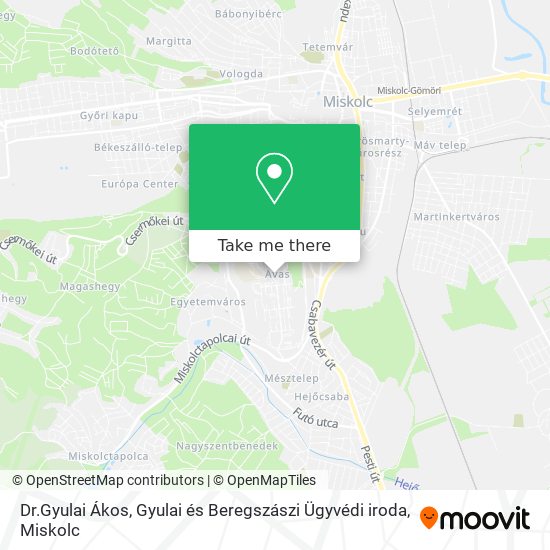 Dr.Gyulai Ákos, Gyulai és Beregszászi Ügyvédi iroda map