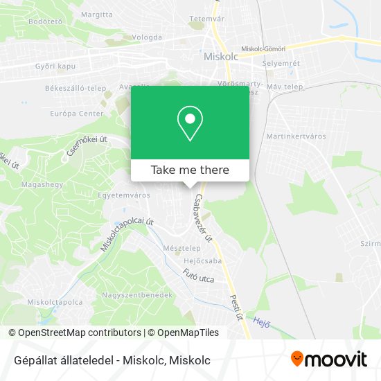 Gépállat állateledel - Miskolc map