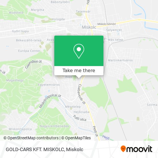 GOLD-CARS KFT. MISKOLC map