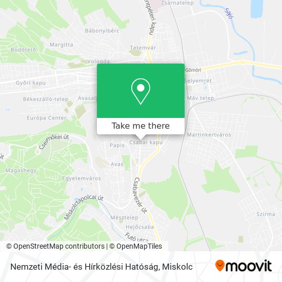 Nemzeti Média- és Hírközlési Hatóság map