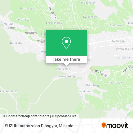 SUZUKI autószalon Diósgyor map