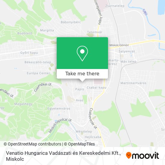 Venatio Hungarica Vadászati és Kereskedelmi Kft. map