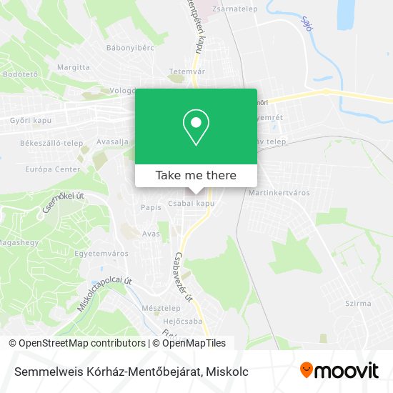 Semmelweis Kórház-Mentőbejárat map