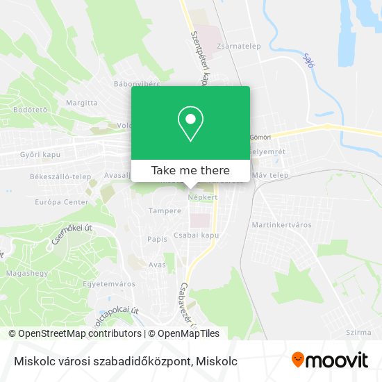 Miskolc városi szabadidőközpont map