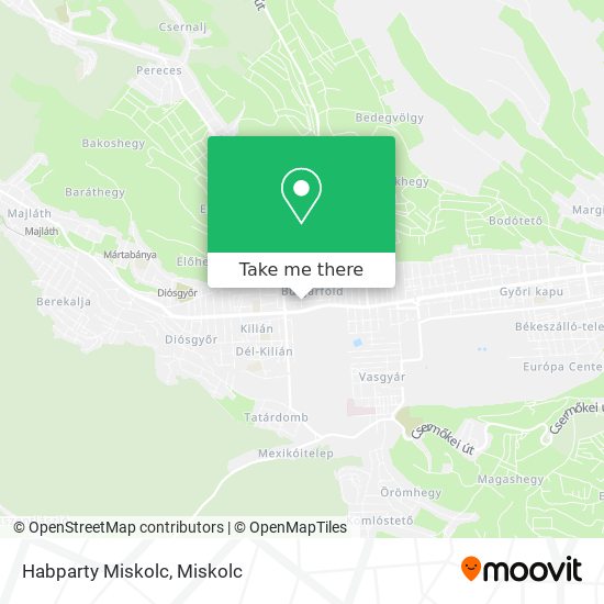 Habparty Miskolc map