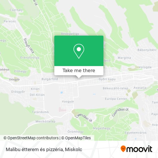 Malibu étterem és pizzéria map