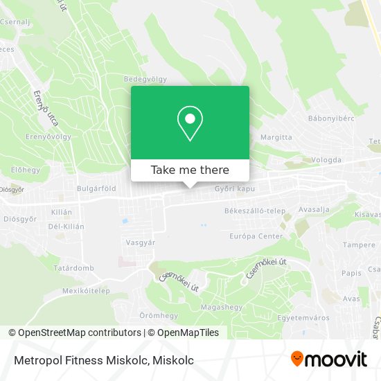 Metropol Fitness Miskolc map