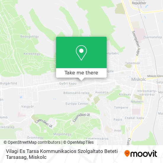 Vilagi Es Tarsa Kommunikacios Szolgaltato Beteti Tarsasag map